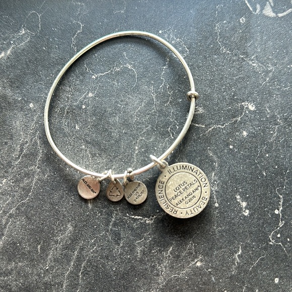 Alex and Ani Lotus Peace Petals III Expandable Rafaelian Bangle Bracelet - Picture 2 of 4
